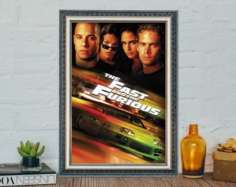 The Fast and the Furious Movie Poster, The Fast and the Furious (2001) Classic Vintage Movie Poster,  Canvas Cloth Poster