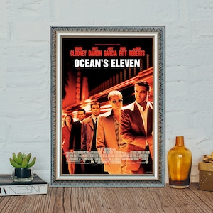 Ocean's Eleven (2001) Filmplakat, Ocean's Eleven Classic Vintage Movie Poster, Matt Damon Classic Movie Canvas Cloth Poster
