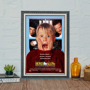 Home Alone Filmplakat, allein zu Hause Klassisches Vintage Filmplakat, klassische Komödie Filmleinwand Tuchplakat