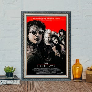 Pôster do filme The Lost Boys, pôster clássico do filme The Lost Boys (1987), impressão fotográfica em tela de lona vintage, presentes de Natal