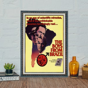 Cartel de la película Los chicos de Brasil (1978), cartel de la película clásica de los chicos de Brasil, impresión fotográfica de tela de lienzo vintage