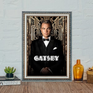 The Great Gatsby (2013) Movie Poster,  Leonardo DiCaprio Classic Vintage Movie Poster, Classic Movie Canvas Cloth Poster