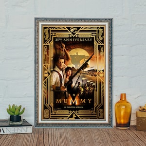 Póster del 25.º aniversario de La Momia, póster clásico de la película La Momia, póster de tela de lona.