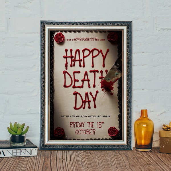 Happy Death Day Movie Poster, Happy Death Day (2017) Classic Movie Poster, Vintage Canvas Cloth Photo Print, Holiday gifts