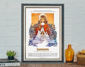 Labyrinth (1986) Movie Poster, Classic Movie Labyrinth Poster, Vintage Canvas Cloth Photo Print