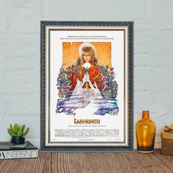 Labyrinth (1986) Movie Poster, Classic Movie Labyrinth Poster, Vintage Canvas Cloth Photo Print