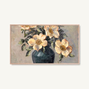 Samsung Frame TV Art | Wild Blossoms | Floral Vintage Painting, Botanical, Flowers, Painting, Flowers in Vase Art, Digital Download FRAME TV