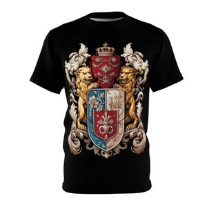 Coat of Arms Lions - Unisex Cut & Sew Tee (AOP)