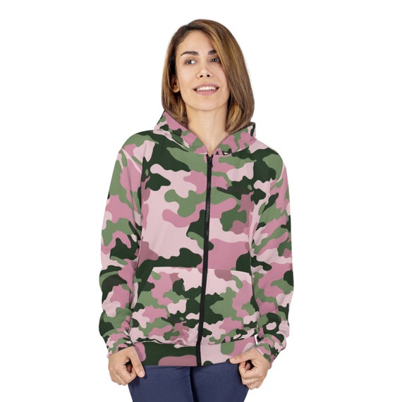Camuflaje rosa Sudadera con capucha unisex con cremallera AOP Etsy Espana