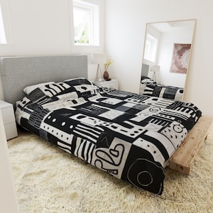 Abstract black and white - Duvet Cover