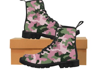 Pink Camo - Women's Canvas Boots