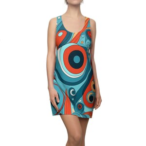 Abstract Blue - Women&#39;s Cut & Sew Racerback Dress (AOP)