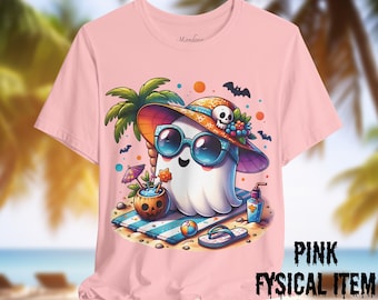 Summerween Ghost T-Shirt, Beach Please Spooky Summer Tee