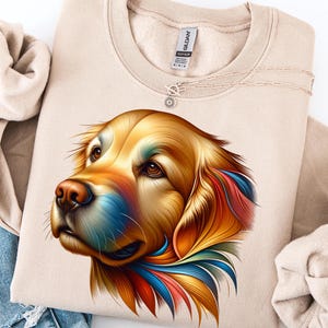 Retrato moderno de golden retriever (sublimación PNG), clipart (PNG), retrato de golden retriever (PNG), solo sublimación, descarga instantánea