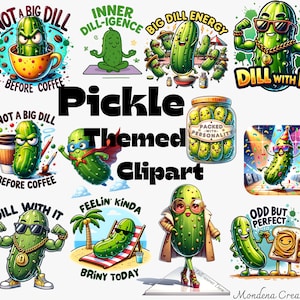 Lustige Gurke Clipart: Wortspiele & Persönlichkeit PNG (Digitaler Download)