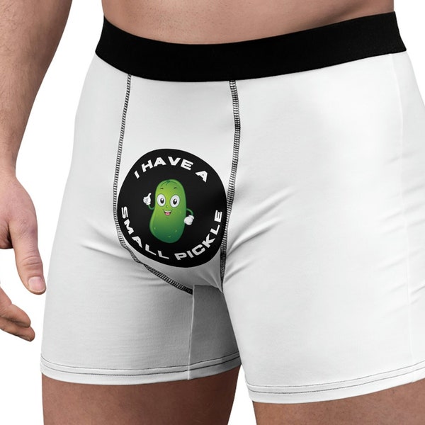SPH underwear: I have a small pickle Men's Boxer Briefs, Femdom humiliation underwear for a male sub, small penis humiliation kink NSFW