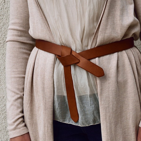 womens leather tie belt