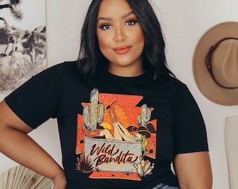 Wild Bandita Shirt | Wild Bandita Western Graphic Tee | Wild West Shirt |  Retro Grunge Western Shirt | Vintage Shirt | Cowgirl Shirt