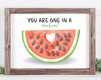 Teacher Appreciation Gift, Watermelon Fingerprint Art, Teacher Thank You Card, Personalized Gift for Teacher, End of Year Gift for Teacher