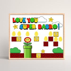 Videospiel Fingerabdruck, alles Gute zum Vatertag Karte, alles Gute zum Geburtstag Papa, Fingerabdruck Kunst von Kindern, DIY druckbare 8 x 10 Sofort Download