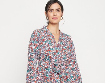 Robe superposée à imprimé floral