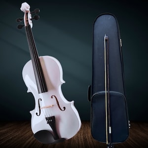 Handmade Violin 4/4 Unique,Ebony/Music Instrument/Violin Gift/Violin Decor/Violin Ornaments/Wooden Violin /MENS/WOMEN/GIFT/White Violin