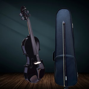 Handmade Violin 4/4 Unique,Ebony/Music Instrument/Violin Gift/Violin Decor/Violin Ornaments/Wooden Violin /MENS/WOMEN/GIFT/BlackViolin