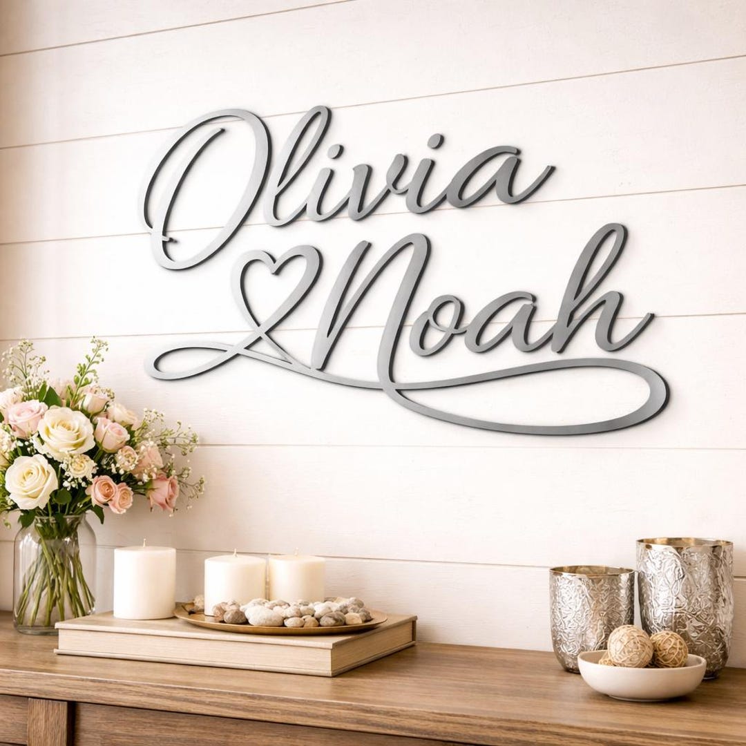 Custom Name Metal Wall Art – Personalized Family Sign, Last Name Metal ...