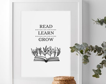 Printable Wall Art -Book Lovers -Book Art -Instant Download -Minimalist Wall Art -Gift Idea -Home Decor -Wall Decoration-Saying -Inspiration