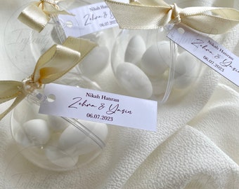 Personalisierte Gastgeschenke Hochzeitsmandeln, Zuckermandeln, Nikah Sekeri