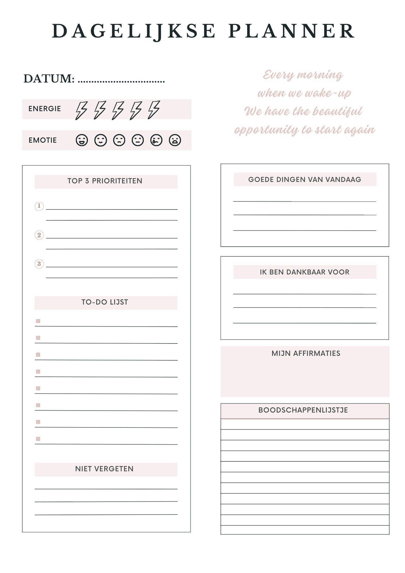 Daily Motivation Planner, PDF, Printable, Activities, Goal Creation ...