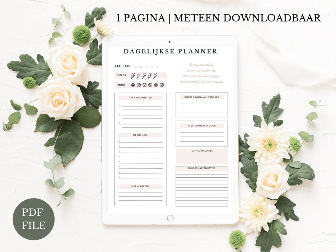 Daily Motivation Planner, PDF, Printable, Activities, Goal Creation ...