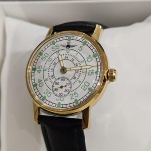 Vintage ZiM Aviation Men&#39;s Watch: Mechanical Wristwatch, Gold Case