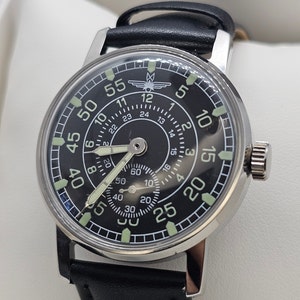 Watch Pobeda Pilot Mechanical Watch Military Mens Watch, Vintage watch gift for Dad