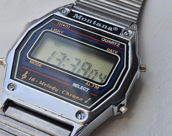 Часы Montana Vintage Digital Alarm Melody Chrono Retro Legend