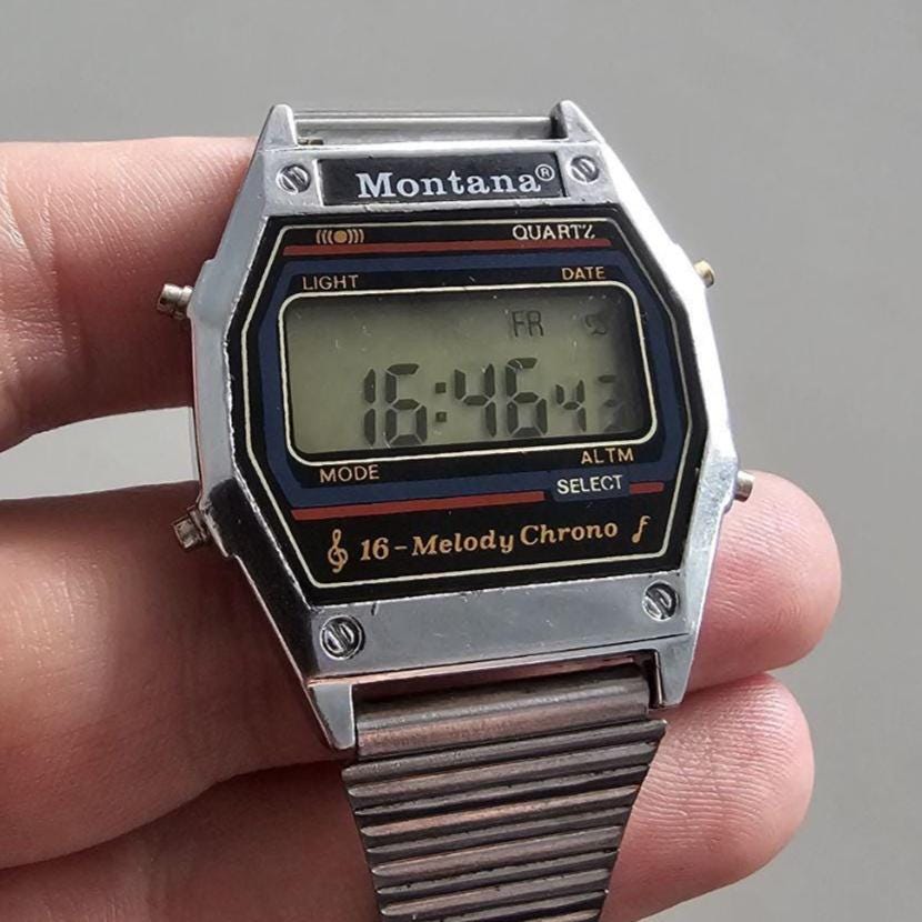 Zegarek cyfrowy Vintage Montana: Retro Melody Alarm Chrono