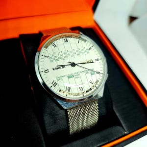 Vintage RAKETA Men&#39;s Watch COLLEGE Perpetual Calendar USSR Watch 40mm ultra rare