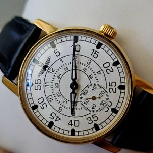 Pobeda USSR Mechanical Watch: Vintage Military Pilot Style