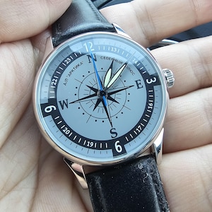 Rare vintage watch Raketa Arctic North Pole watch USSR Rare space wristwatch,Vintage watch, men&#39;s watch, mechanical watch, gift for men