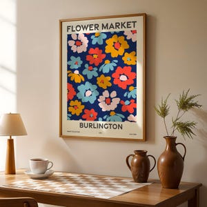 Flower Market, Zestaw 6, Vermont, Burlington, South Burlington, Rutland, Barre, Montpelier, Winooski, Żywe nowoczesne wydruki sztuki ściennej
