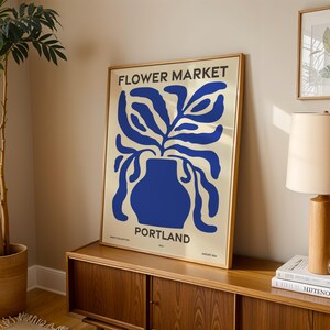 Oregon Flower Market Digital Art, Matisse Floral Poster Set of 6