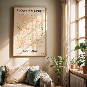 Flower Market, Set of 6, Punjab, Ludhiana, Amritsar, Jalandhar, Patiala, Bathinda, Hoshiarpur, Vibrant Modern Wall Art Prints