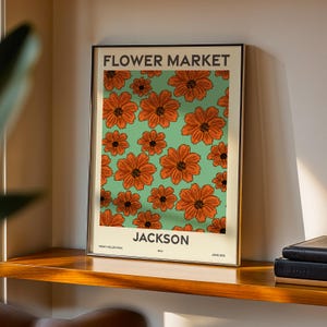 Flower Market, Set of 6, Mississippi, Jackson, Gulfport, Southaven, Hattiesburg, Biloxi, Meridian, Vibrant Modern Wall Art Prints