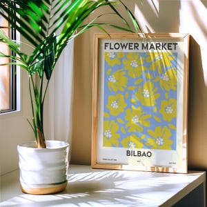 Basque Country Botanical Poster Set, Flower Market Modern Art, 6 Digital Prints