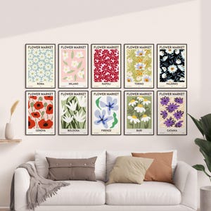 Flower Market, Set of 20, Italian Cities, 20 Large Italian Cities, Roma, Milano, Napoli, Torino, Palermo, Genova, Bologna, Firenze, Bari