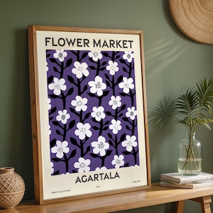 Flower Market, Set of 6, Tripura, Agartala, Udaipur, Dharmanagar, Kailashahar, Kamalpur, Ambassa, Vibrant Modern Wall Art Prints
