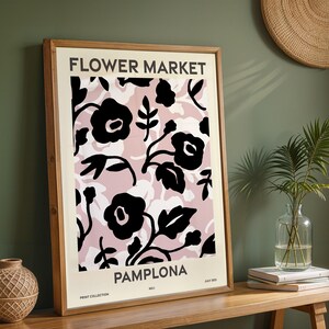 Flower Market, Set of 6, Navarre, Pamplona, Tudela, Barañáin, Burlada, Estella-Lizarra, Zizur Mayor, Vibrant Modern Wall Art Prints