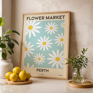 Flower Market, Set of 6, Western Australia, Canberra, Perth, Mandurah, Bunbury, Rockingham, Albany, Geraldton, Modern Wall Art Prints