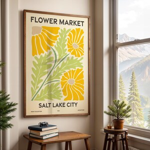 Flower Market, Set of 6, Utah, Salt Lake City, West Valley City, Provo, West Jordan, Orem, Sandy, Vibrant Modern Wall Art Prints