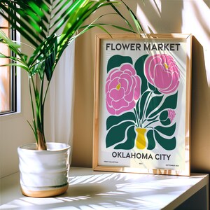 Flower Market, Set of 6, Oklahoma, Oklahoma City, Tulsa, Norman, Broken Arrow, Lawton, Edmond, Matisse Modern Wall Art Prints